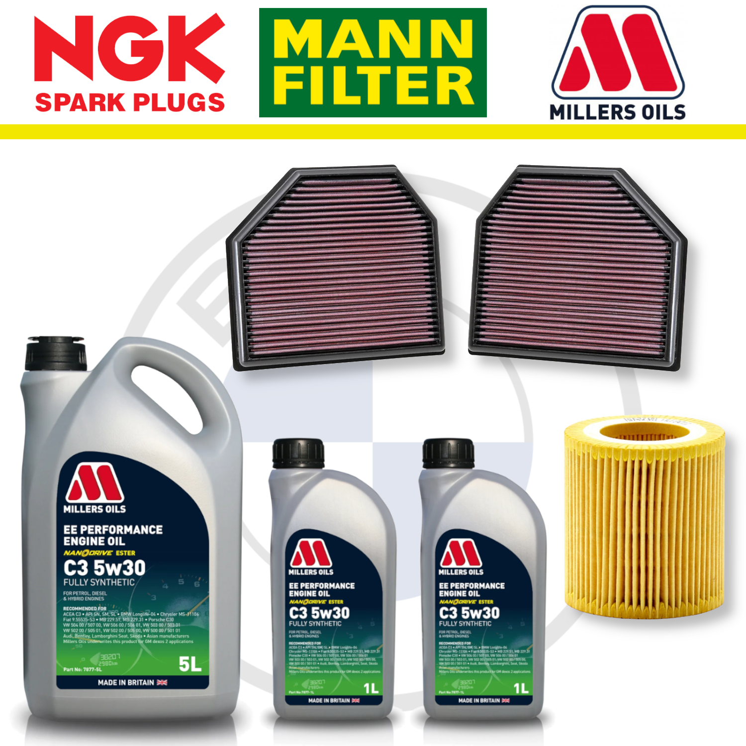 BMW M2 M3 M4 S55 F87 F80 F82 Home Service Pack - Millers Oil Premium