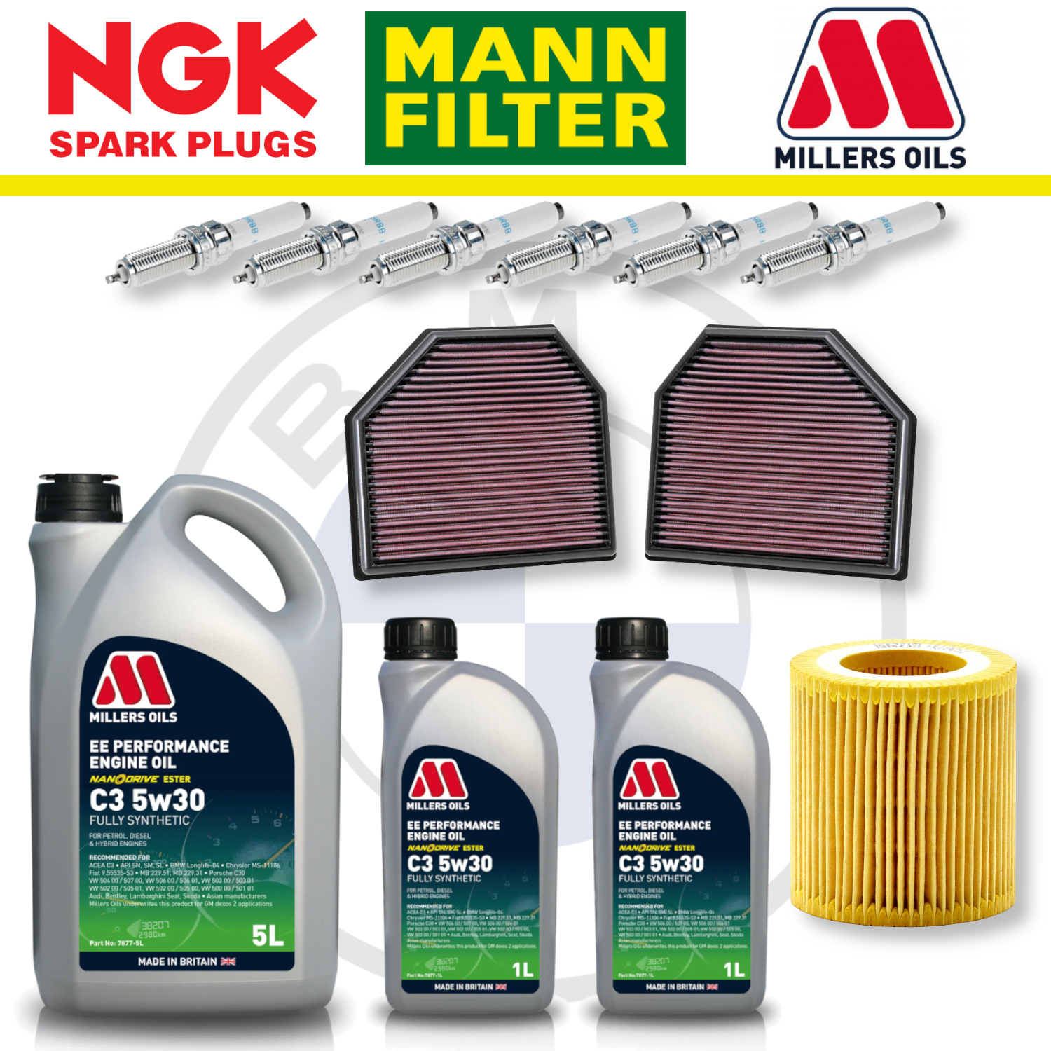 BMW M2 M3 M4 S55 F87 F80 F82 Home Service Pack - Millers Oil Premium