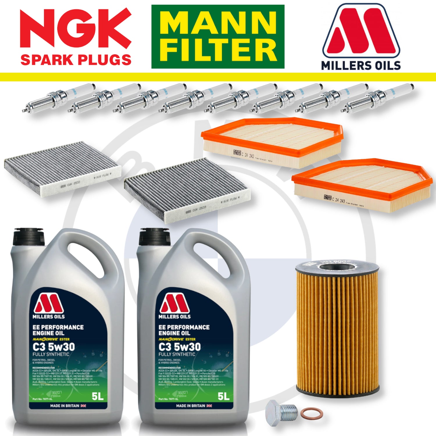 BMW M5 M6 S63 F10 F12 Home Service Pack - Millers Oil Premium