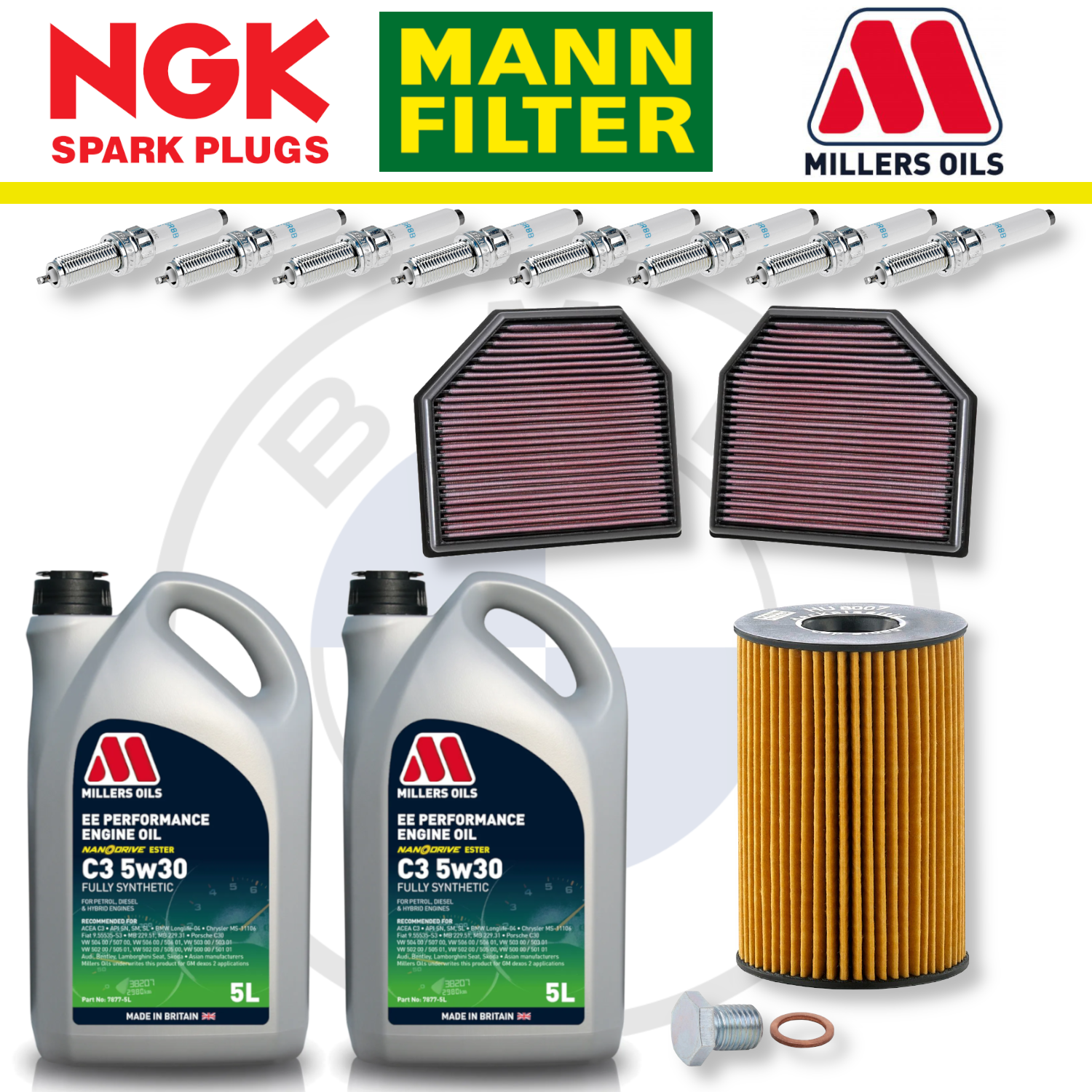 BMW M5 M6 S63 F10 F12 Home Service Pack - Millers Oil Premium