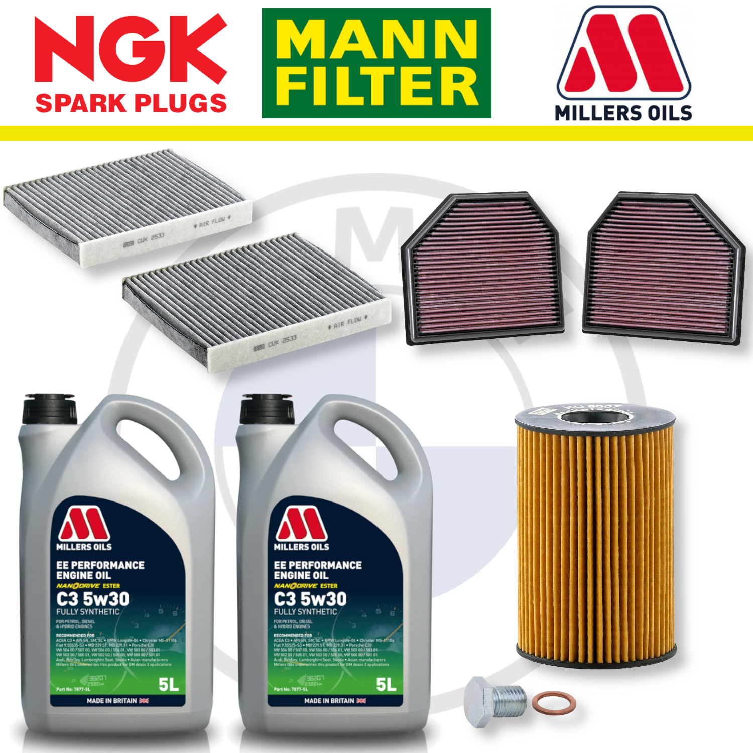 BMW M5 M6 S63 F10 F12 Home Service Pack - Millers Oil Premium
