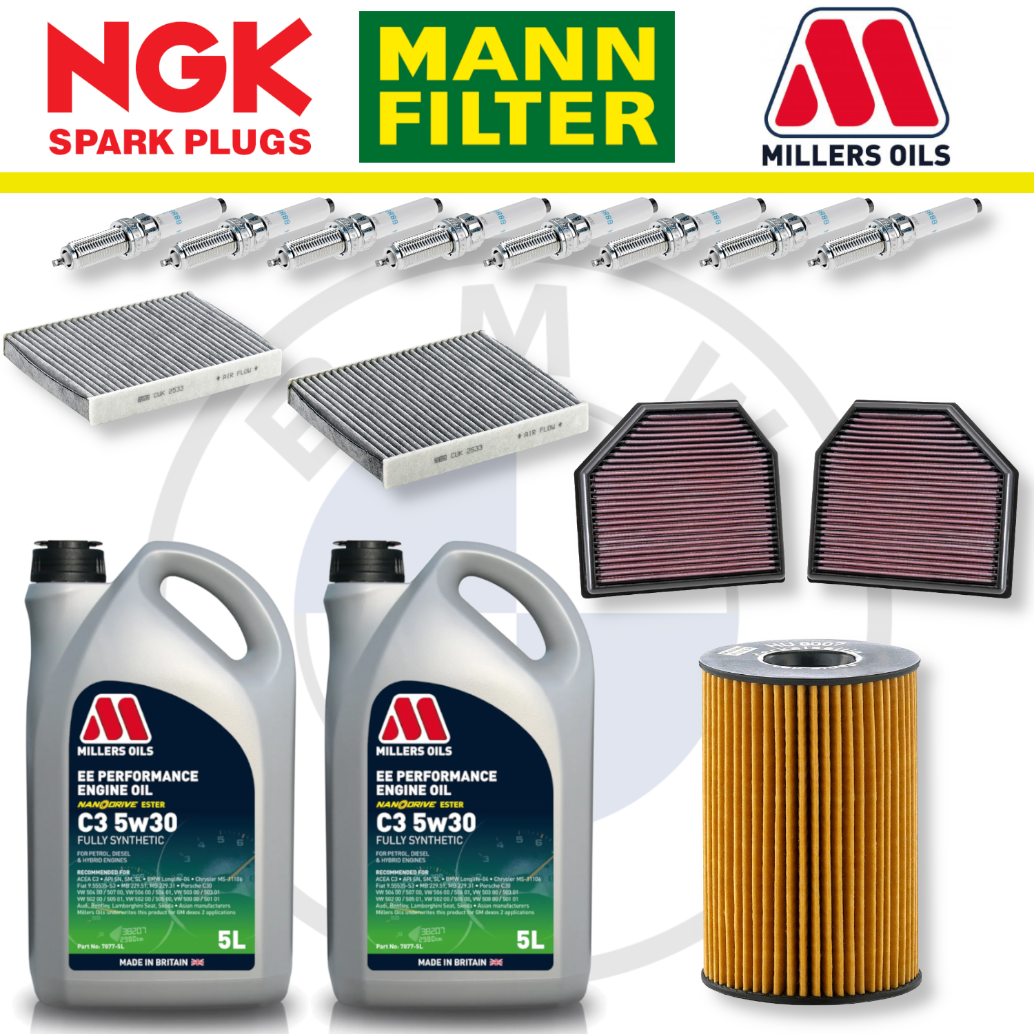 BMW M5 M6 S63 F10 F12 Home Service Pack - Millers Oil Premium