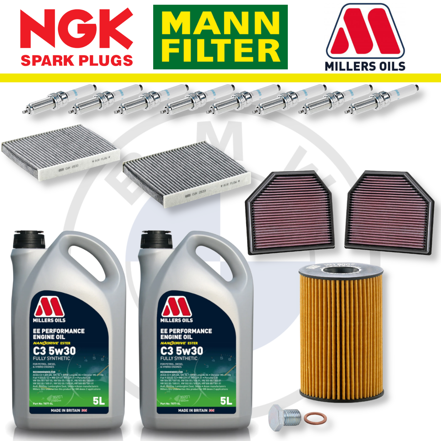 BMW M5 M6 S63 F10 F12 Home Service Pack - Millers Oil Premium