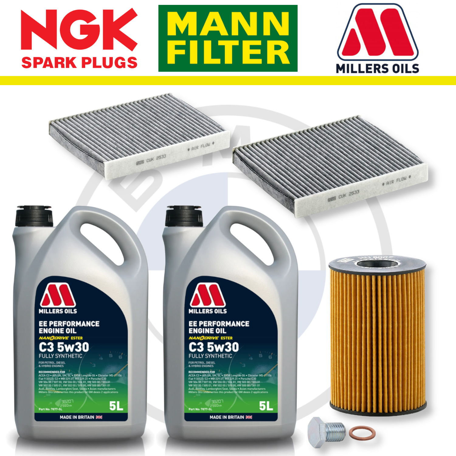 BMW M5 M6 S63 F10 F12 Home Service Pack - Millers Oil Premium