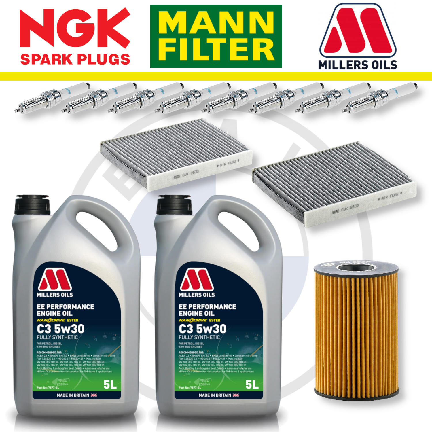 BMW M5 M6 S63 F10 F12 Home Service Pack - Millers Oil Premium