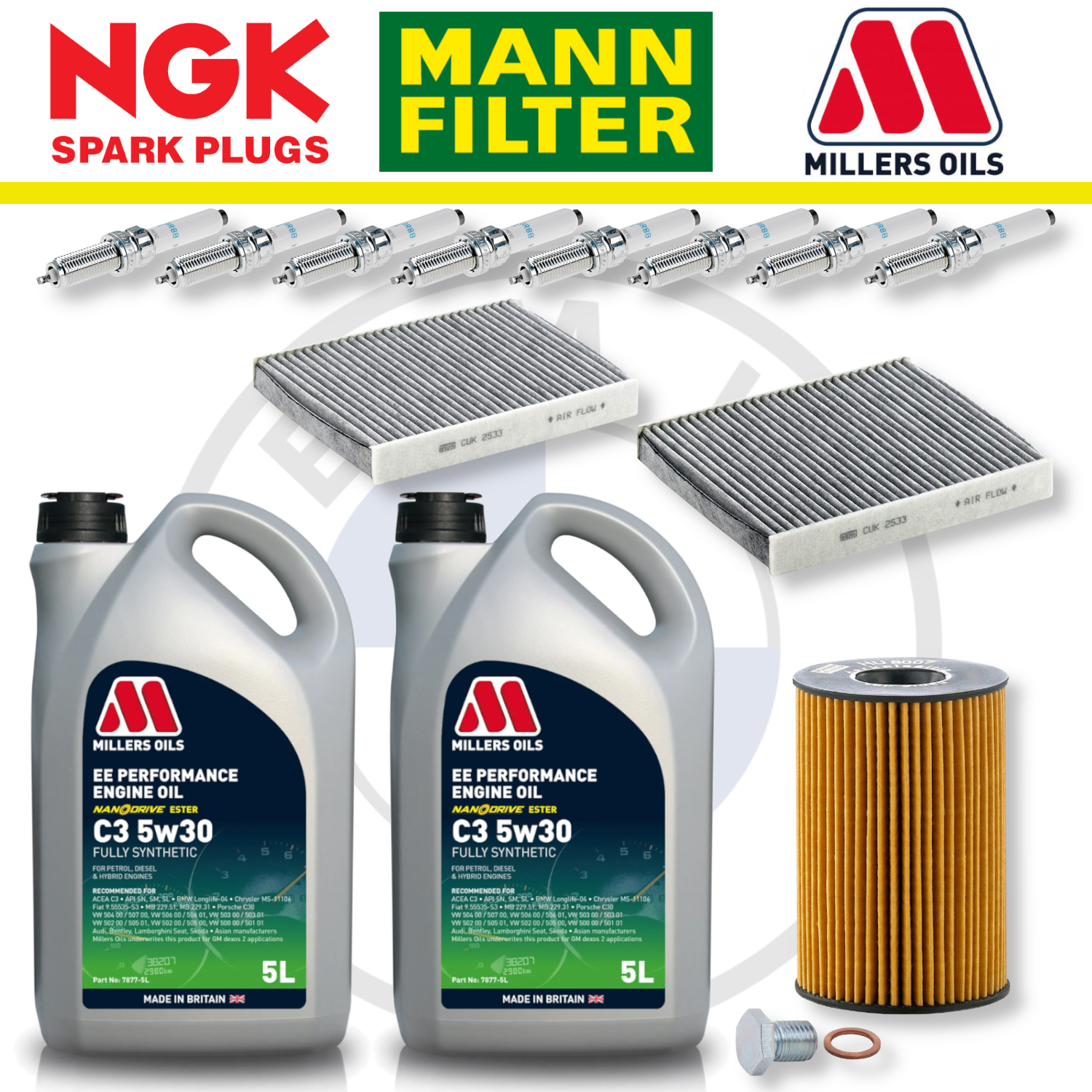 BMW M5 M6 S63 F10 F12 Home Service Pack - Millers Oil Premium