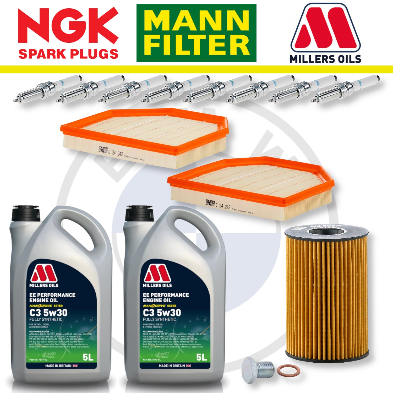 BMW M5 M6 S63 F10 F12 Home Service Pack - Millers Oil Premium