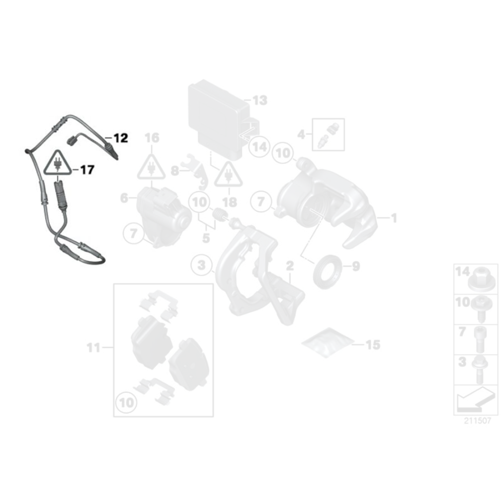 Genuine BMW Rear Brake Pad Wear Sensor - BMW M5 F10 M6 F12/F13
