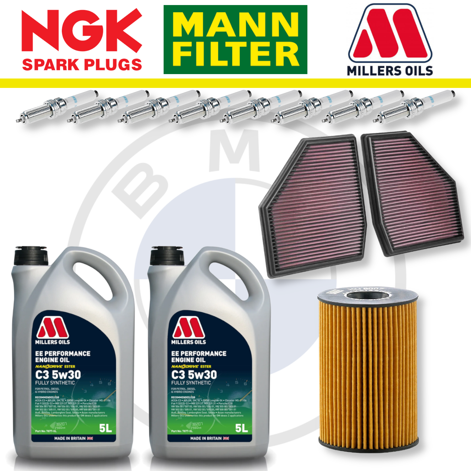 Paquete de servicio a domicilio para BMW M140i, M240i, B58, F20 y F22 - Millers Oil Premium