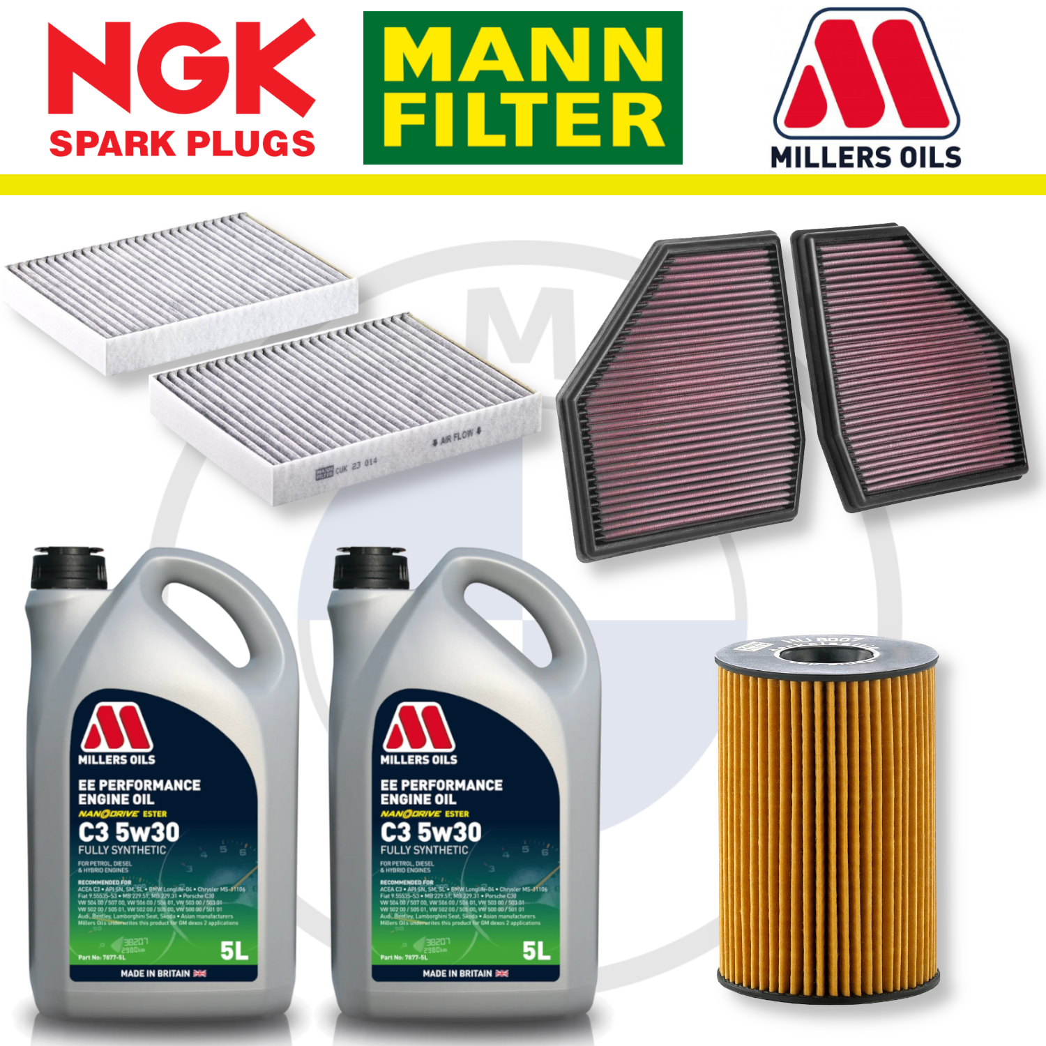 Paquete de servicio a domicilio para BMW M140i, M240i, B58, F20 y F22 - Millers Oil Premium