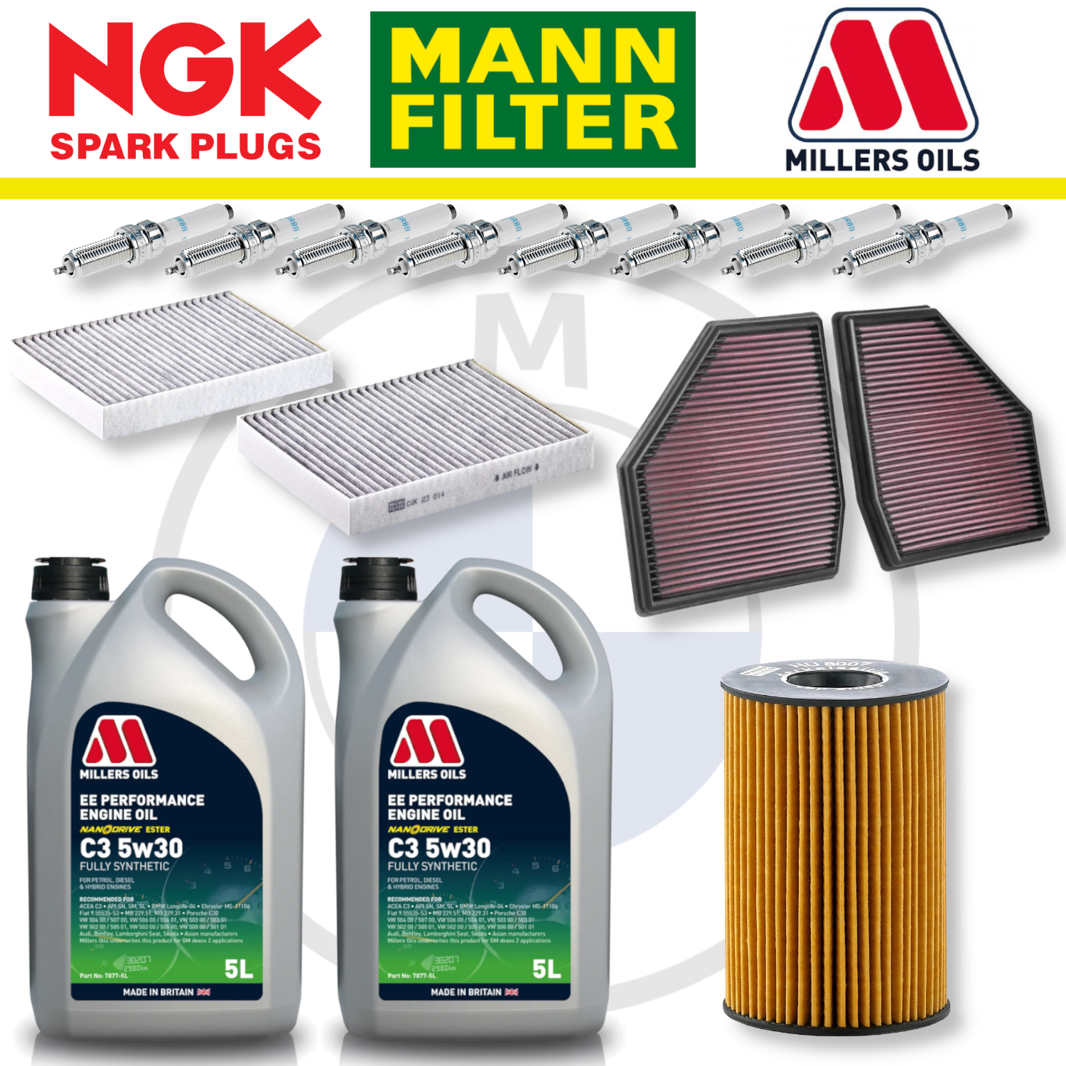 Paquete de servicio a domicilio para BMW M140i, M240i, B58, F20 y F22 - Millers Oil Premium