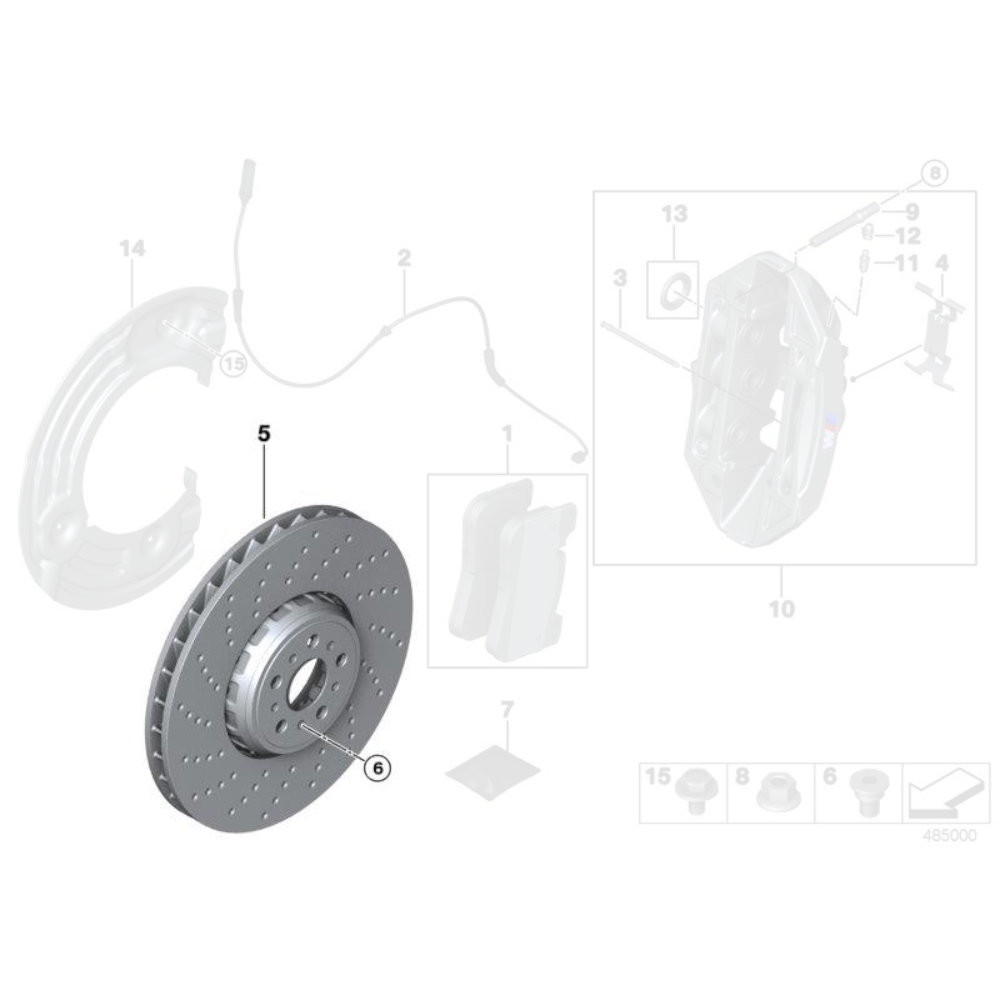 Disques de frein avant BMW d'origine (2 pièces) - BMW M5 F90 M8 F91/F92/F93