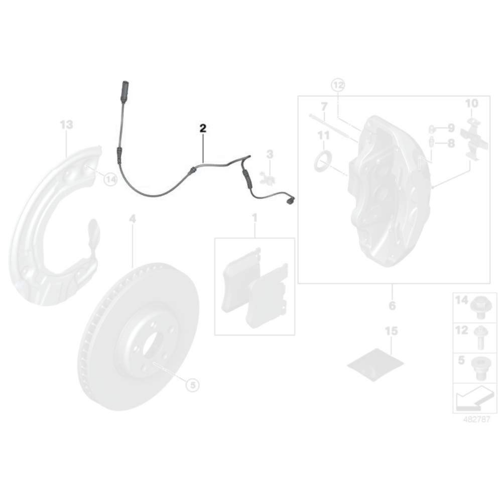Capteur d'usure des plaquettes de frein avant d'origine BMW – BMW X3M F97 X4M F98
