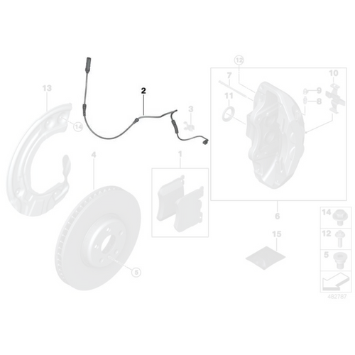 Genuine BMW Front Brake Pad Wear Sensor - BMW X3M F97 X4M F98