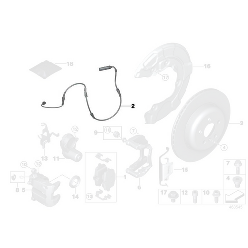 Genuine BMW Rear Brake Pad Wear Sensor - BMW X3M F97 X4M F98