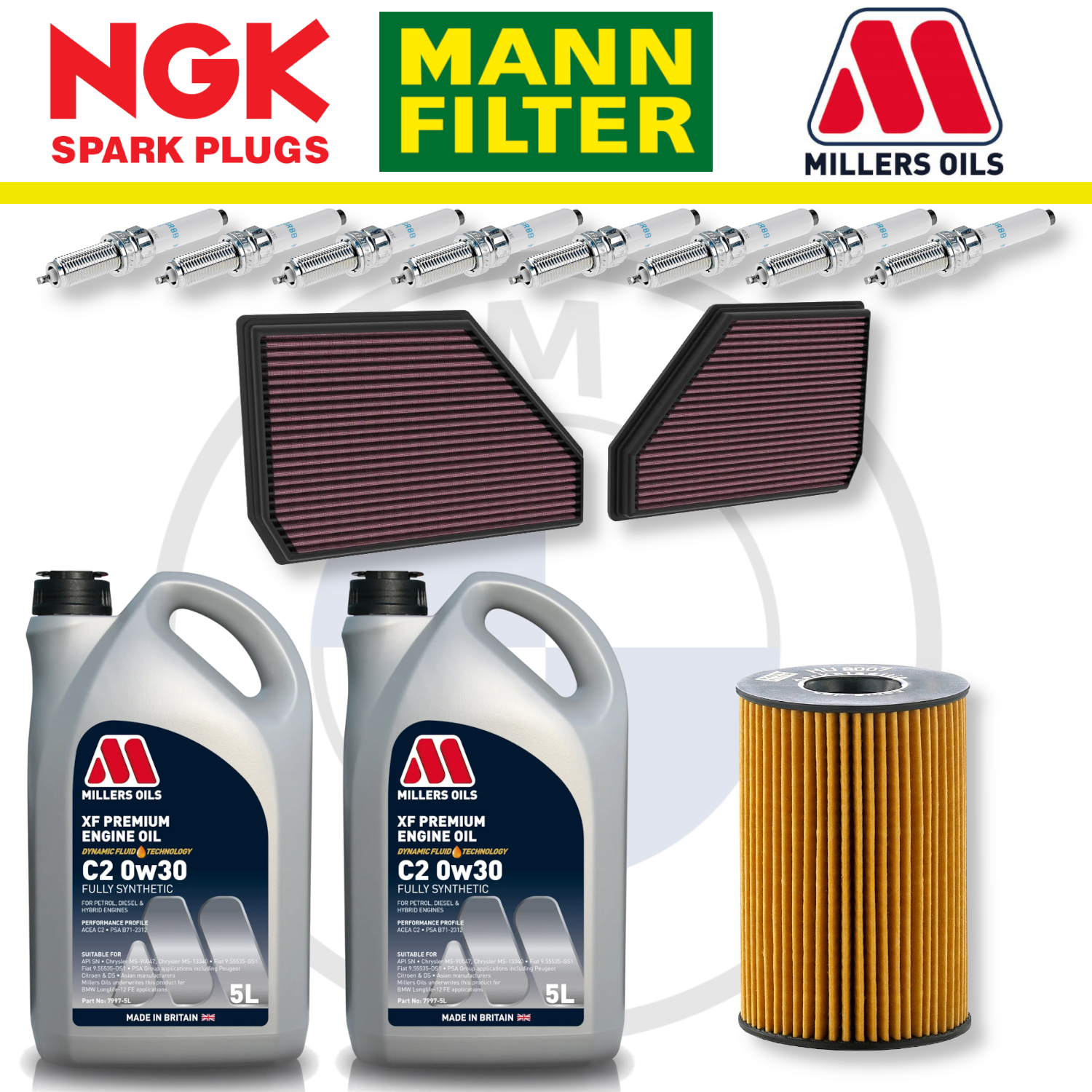 BMW X5M X6M S63 F95 F96 Home Service Pack - Millers Oil Premium