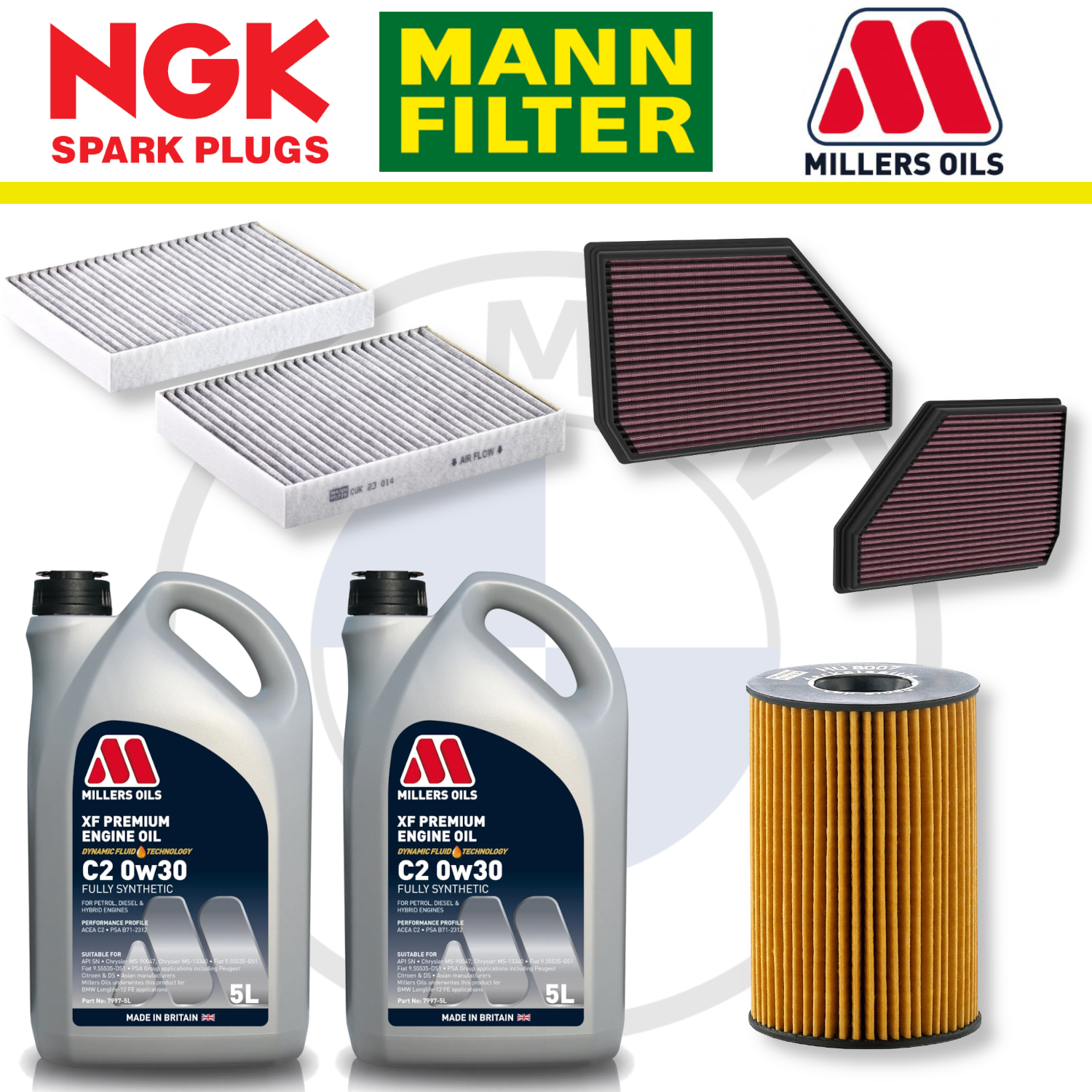 BMW X5M X6M S63 F95 F96 Home Service Pack - Millers Oil Premium