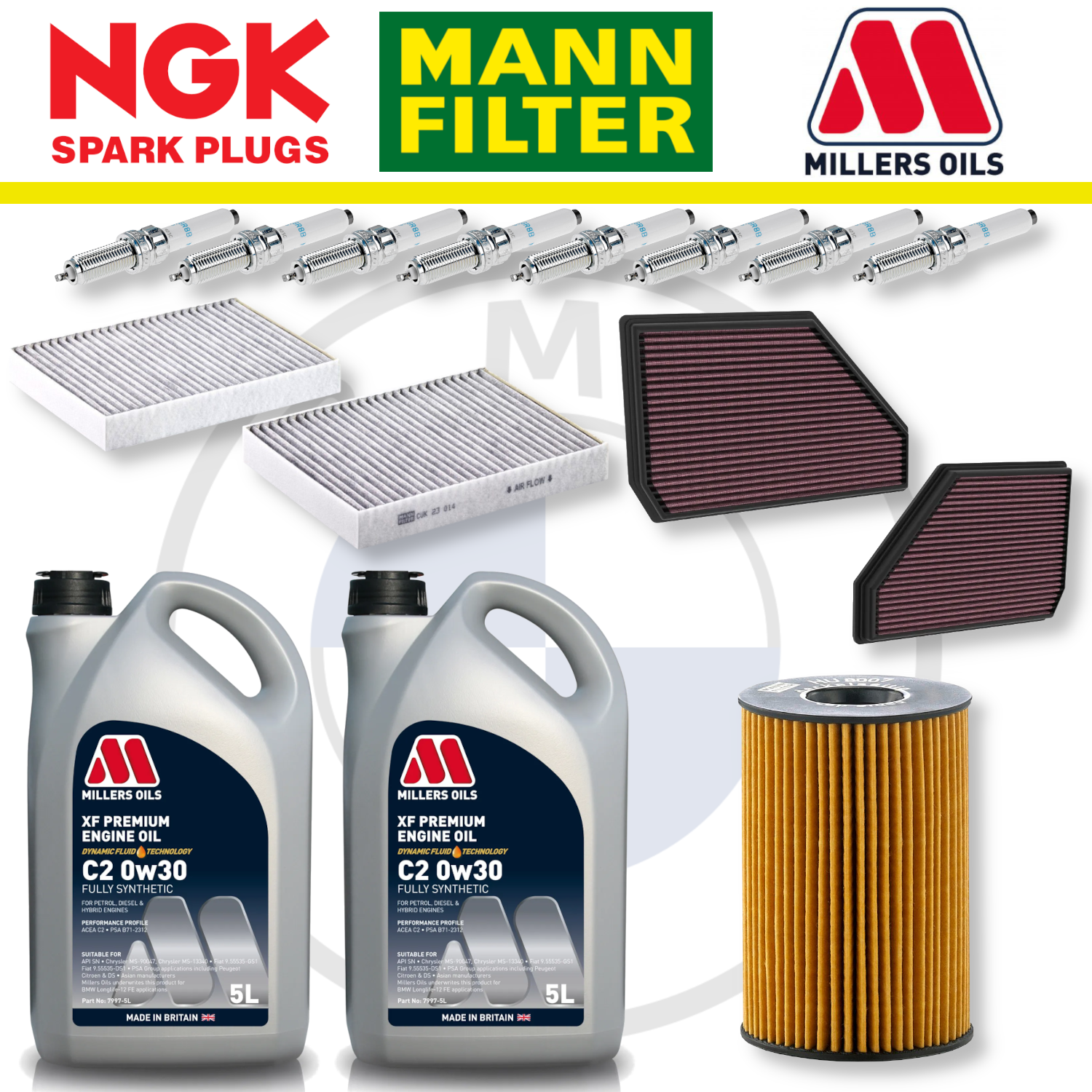 BMW X5M X6M S63 F95 F96 Home Service Pack - Millers Oil Premium