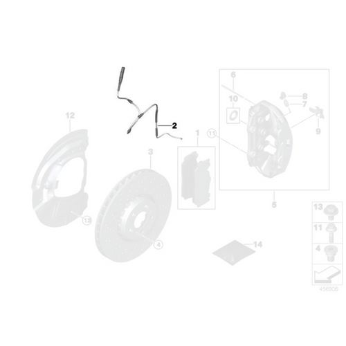 Sensor de desgaste de pastillas de freno delanteras original de BMW - BMW X5M F95 X6M F96