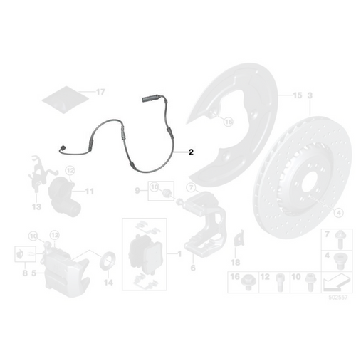 Genuine BMW Rear Brake Pad Wear Sensor - BMW X5M F95 X6M F96