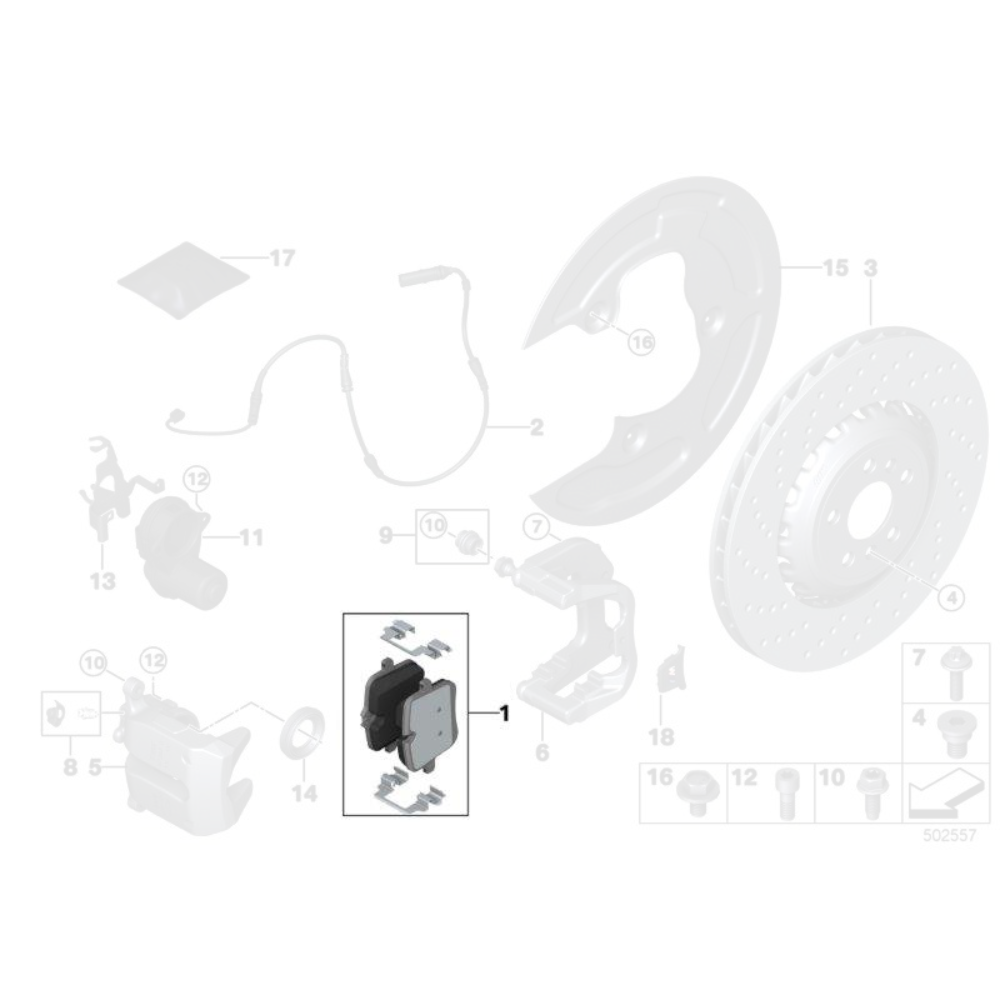 Genuine BMW Rear Brake Pads - BMW X5M F95 X6M F96