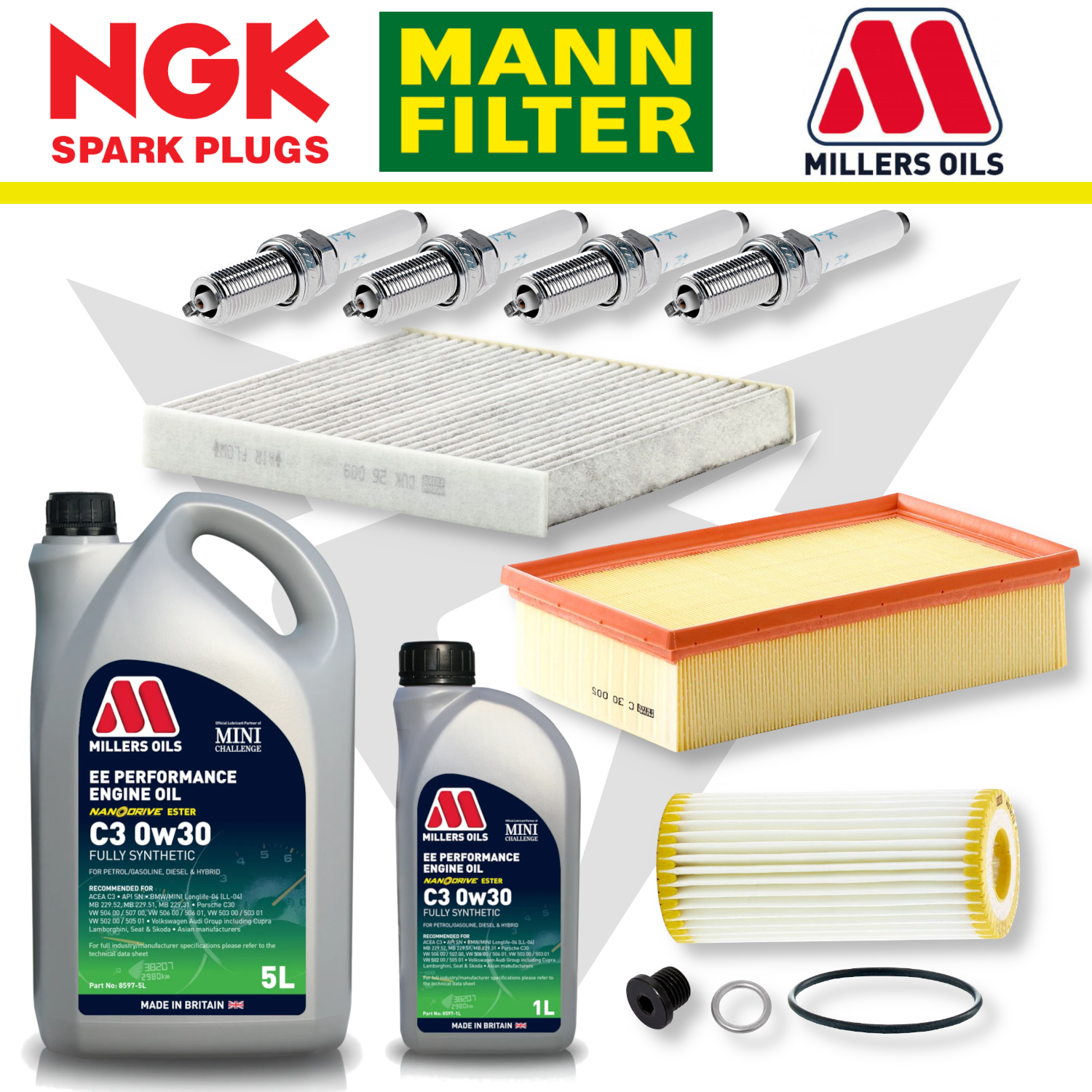 Cupra Leon Mk4 EA888 Gen 4 Home Service Pack - Millers Oil Premium