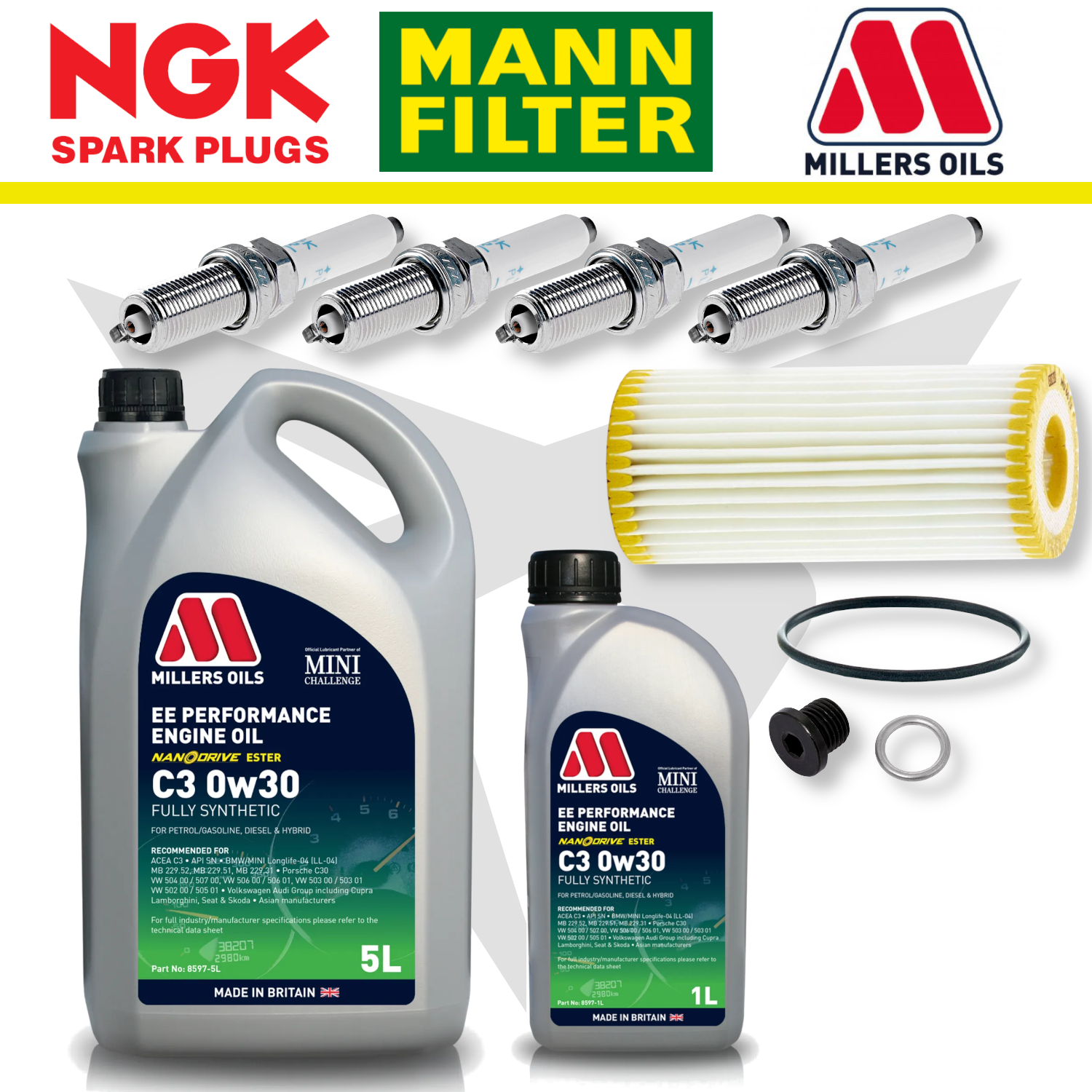 Cupra Leon Mk4 EA888 Gen 4 Home Service Pack - Millers Oil Premium