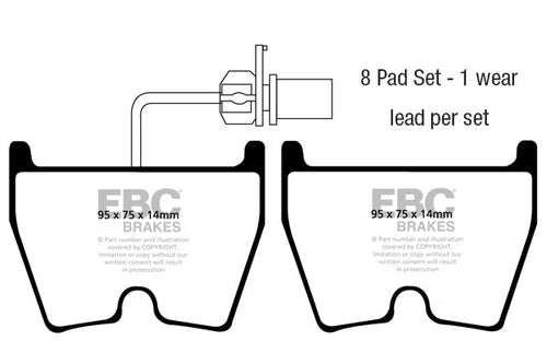 Plaquettes de frein avant EBC Bluestuff pour Audi R8 Gen 1 DP51513NDX 