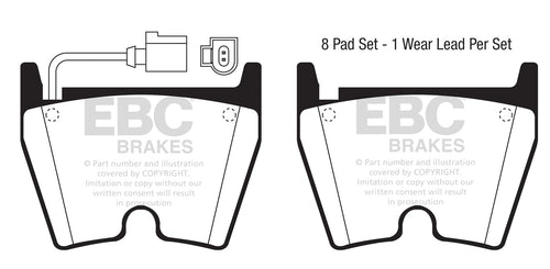 Plaquettes de frein avant hautes performances EBC Yellowstuff pour Audi RS3 8V DP41513/3R 
