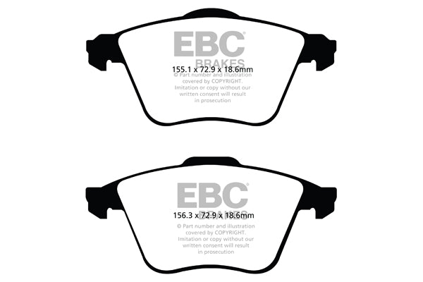 EBC Yellowstuff Ford Focus ST Mk2 Front Performance Brake Pads DP41574R