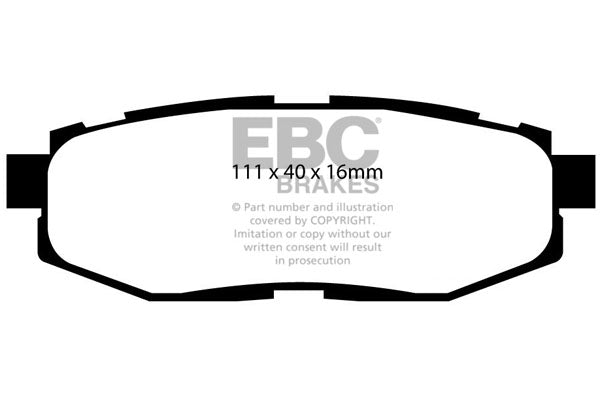 EBC Yellowstuff Toyota GR86 Rear Performance Brake Pads DP41758R