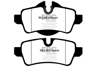 EBC Yellowstuff MINI Cooper S R56 Rear Performance Brake Pads DP41931R