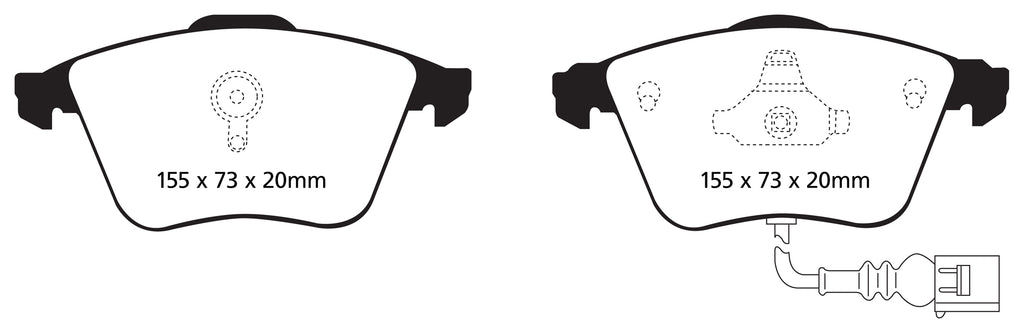 Plaquettes de frein avant hautes performances EBC Yellowstuff pour VW Scirocco R DP41946R 