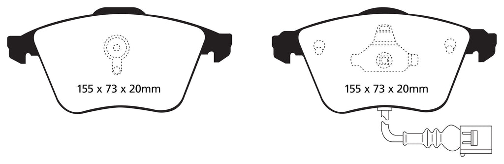 Plaquettes de frein avant hautes performances EBC Yellowstuff pour Audi TTS 8J DP41946R 