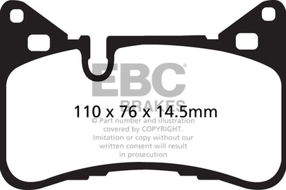 EBC Yellowstuff Mercedes E63 W212 Rear Performance Brake Pads DP42117R