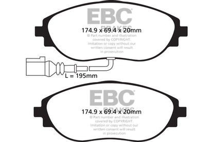 EBC Bluestuff VW Golf R Mk7 Front Performance Brake Pads DP52127NDX