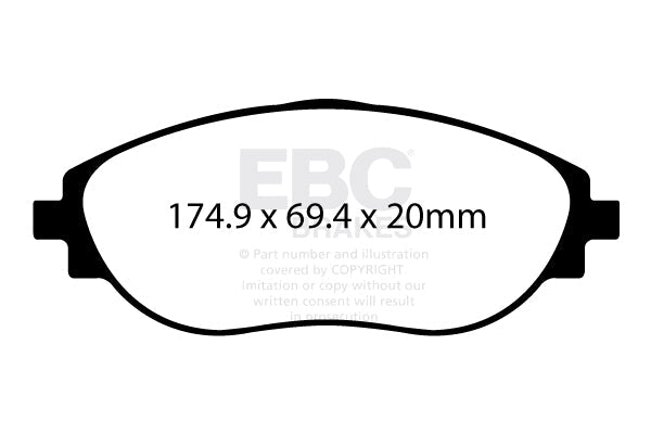 EBC Racing RP-1 VW Golf R Mk7 Front Performance Brake Pads DP82127RP1