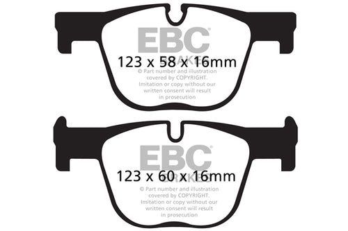 Plaquettes de frein arrière hautes performances EBC Bluestuff pour BMW 340i et 440i F30/F32