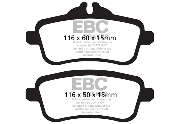 EBC Yellowstuff Mercedes A45 W176 and CLA45 C117 Rear Performance Brake Pads DP42137R