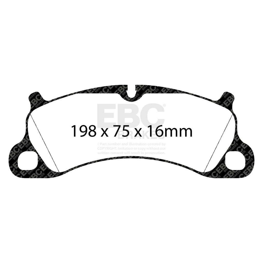 Pastillas de freno delanteras de alto rendimiento EBC Racing RP-X para Porsche 911 S/GTS 991 