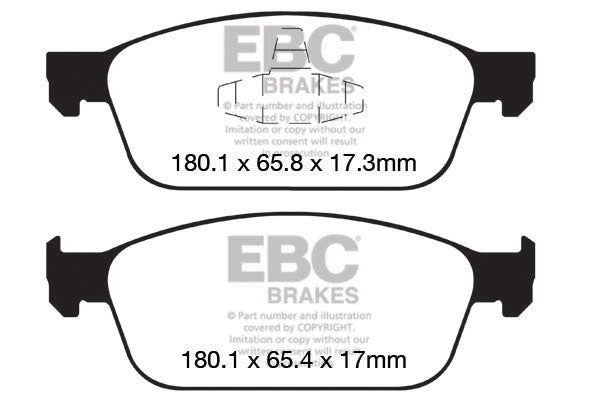 EBC Yellowstuff Ford Focus ST Mk3 Front Performance Brake Pads DP42145R