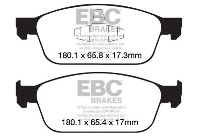 EBC Yellowstuff Ford Focus ST Mk3 Front Performance Brake Pads DP42145R