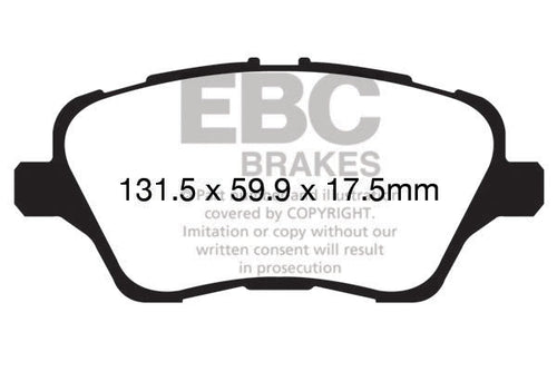 Plaquettes de frein avant hautes performances EBC Racing RP-X pour Ford Fiesta ST Mk7 DP82149RPX 