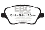 Plaquettes de frein avant EBC Ultimax pour Ford Fiesta ST MK7 (OE) DPX2149 