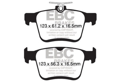 EBC Yellowstuff VW Golf GTI Mk7 Rear Performance Brake Pads DP42153R