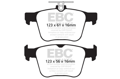 EBC Yellowstuff VW Golf R Mk7 Rear Performance Brake Pads DP42173R