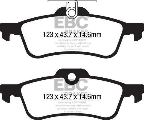 Plaquettes de frein arrière hautes performances EBC Bluestuff pour Honda Civic Type R FK2 DP52181NDX 