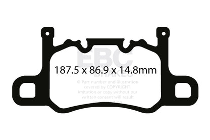 EBC Yellowstuff Porsche Boxster Spyder RS/Cayman GT4RS 718 Rear Performance Brake Pads DP42207R