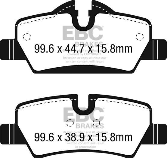 EBC Yellowstuff MINI Cooper S F56 Rear Performance Brake Pads