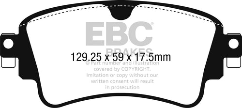 Plaquettes de frein arrière hautes performances EBC Yellowstuff pour Audi RS4/RS5 B9 